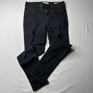 PacSun Women Black Distressed Skinny Jegging Slim Fit Ripped Denim Jeans Size 27